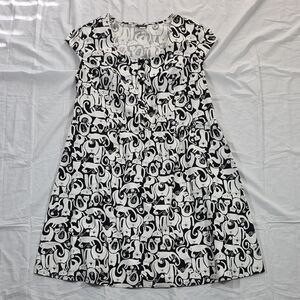 Retrolicious Black & White Abstract Mini Dress